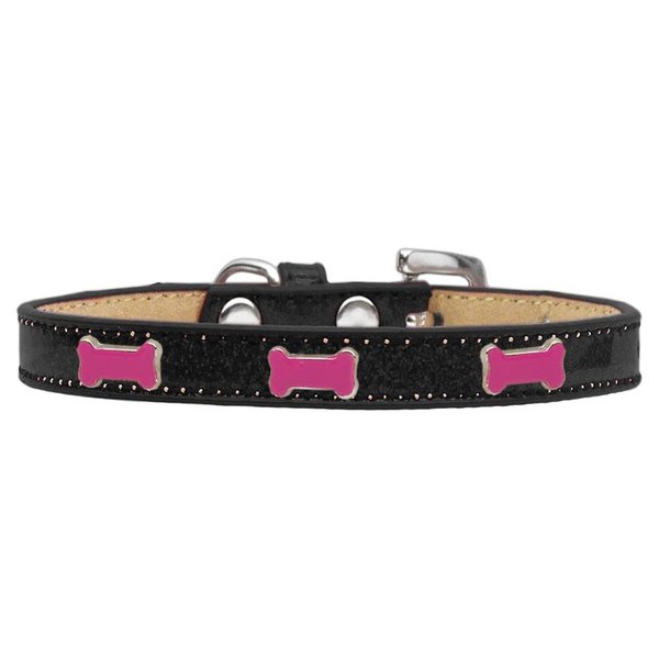 Mirage Pet Products Pink Bone Widget Dog CollarBlack Ice Cream Size 18 633-3 BK18